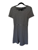 Madewell Womens Gallerist Dress A-Line Fit &amp; Flare Black White Striped Size M - £15.16 GBP