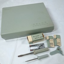 Vintage Kenmore Sears Roebuck sewing attachment set green case Buttonhol... - $35.00