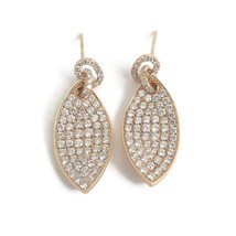 Authenticity Guarantee 
Micro Pave Diamond Leaf Hanging Dangle Earrings 18K P... - £3,535.89 GBP
