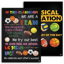 Jinniee Set 2 pcs Sports Classroom Rule Poster Behavior Posters for Classroom Sp - £18.35 GBP