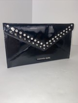 Michael Kors Clutch Bag Evening Studs Crystals Black Patent Leather  B19 - $62.36