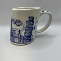 Leaning Tower of Pisa Mug Made in Italy Porcelain Mario Salvatici Blue &amp;... - $299.65 MXN