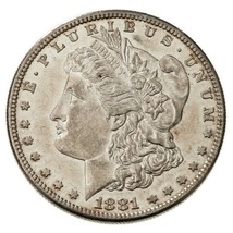 1881-S Argento Morgan Dollaro IN Scelta Bu Prooflike Condizioni, Mint Luster - £90.78 GBP