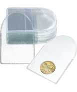 100 Pcs Single Pocket Coin Flips 2 X 2 Inch Individual Clear Cuttable Pl... - £16.51 GBP