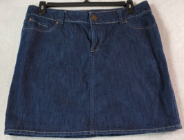 New York &amp; Company A Line Skirt Women Size 14 Blue Denim Cotton 5-Pocket... - £12.19 GBP