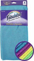 Microfiber Cleaning Cloths 8 ct Rainbow Colors Lint Free Scratch Free Cleaning C - £14.77 GBP