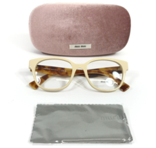 Miu Brille Rahmen VMU02V 10H-1O1 Schildplatt Beige Cat Eye Logos 52-19-145 - $180.04