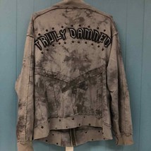 VTG Blac Label Mens XL PUNK TRULY DAMNED studded Zip up jacket Embroider... - $63.95