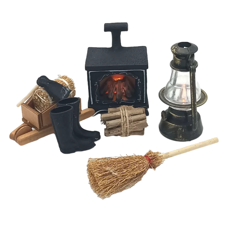 Room furniture accessories fireplace firewood hoe lantern christmas scene diy accessory thumb200