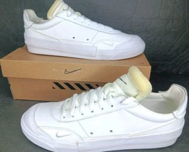 Nike Men&#39;s Drop-Type PRM Low Top Triple White Leather Shoes CN6916-100 Size 11 - £22.15 GBP