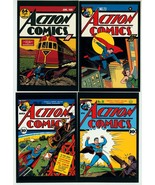 Vintage Art DC Comics 4 Post Card Lot ~ Golden Age Superman / Action Comics - £9.68 GBP