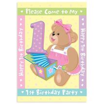 1st Birthday Bears Pink Party Invitations 8 Per Package Birthday Supplie... - $5.50 CAD