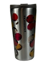 Starbucks Rainbow Dot Patterned Stainless Steel Tumbler Mug Cup Lid 16 oz 2014 - £13.95 GBP