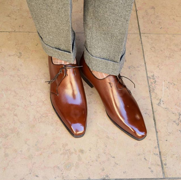 New Handmade luxury business shoes, men brown leather shoes, lace up formal shoe