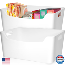 FINESSY White Plastic Storage Bins for Shelves - Small Closet Kitchen Or... - $51.80