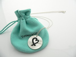 Tiffany &amp; Co Mother of Pearl Loving Heart Necklace Pendant Gift Pouch  - £264.42 GBP