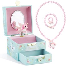 Kids Musical Jewelry Box For Girls With Drawer And Jewelry Set With Magical - £23.48 GBP