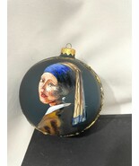 Glass Xmas Ornament Girl with a Pearl Earring Portrait Polish Painted Ve... - $498.37 MXN