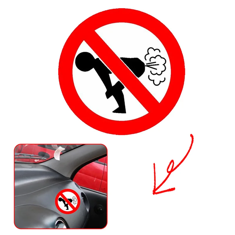 1Pc No Farting Funny Car Sticker Auto Door Window Console Body Side Decor Decal  - £56.97 GBP