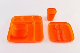 Your Zone ~ Six (6) Piece Set ~ Kids Dinnerware ~ Plastic ~ Orange  - $20.00