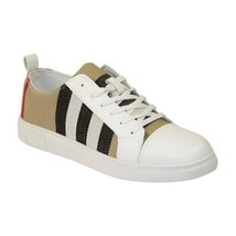 Men&#39;s Sneaker English Stripped By Moderno MJS-706 Beige/red/black - $59.99