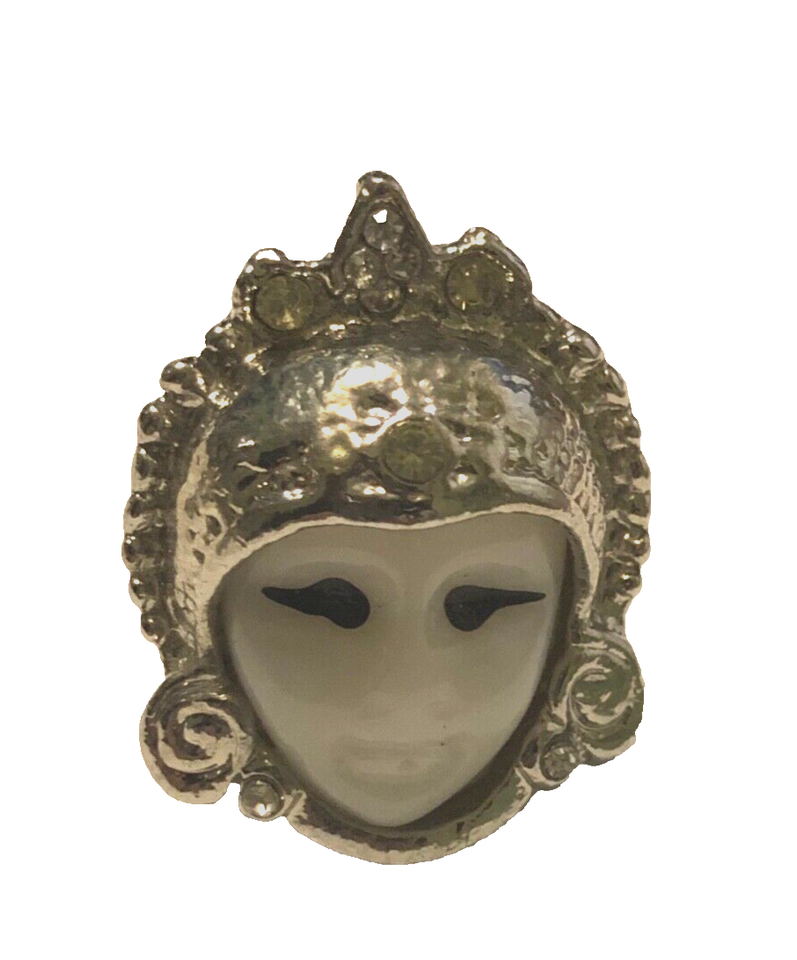 White mask ring size 8  non-adjustable - $2.48