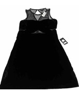 Express Black Velvet Dress Open Back Open Back Sheer Size 4 NWT - £36.09 GBP