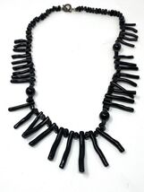 Vintage Mid Century Lucite Statement Necklace Black - $311.93 MXN