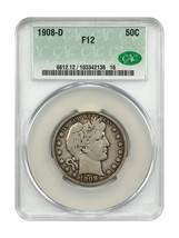 1908-D 50C CACG F12 - $117.13