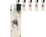 Vintage Skiing D43 Lighters Set of 5 Electronic Refillable Butane Winter... - $15.79
