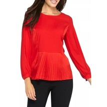 NWT Womens Size XL The Limited Red Pleat Accent Long Sleeve Satin Blouse - £19.50 GBP