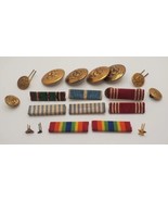 Mixed Lot Military Stripes RIBBON BAR Lapel Pin Uniform Buttons Accolades - £23.24 GBP