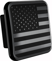 American Black Metal Flag Trailer Hitch Cover - Patriotic Flag Plug (Bla... - $18.16