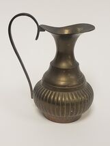 Vintage Solid Brass Ewer Decorative Vase, 5.5" Tall, Made in India - $12.78