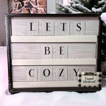 Framed Letter Board Display w/Cardboard Letters Holiday Farmhouse Chic Decor - £7.64 GBP