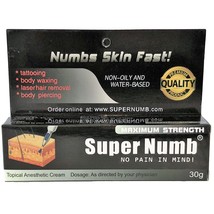 30g TUBE Skin Numbing Cream SUPER NUMB Tattoo Body Piercings Waxing Laser  - £15.79 GBP
