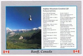 Postcard Sulphur Mountain Gondola Lift Tech Data Banff National Park Alberta - £2.35 GBP