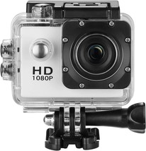 New Sports Cam 1080P Full HD 2.0 Inch Screen Waterproof 30M Action Camera WHITE  - £23.73 GBP