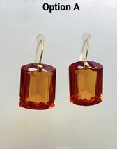 Hessonite And Citrine Earrings 925 Sterling Silver With Gold Plated Earr... - $65.00