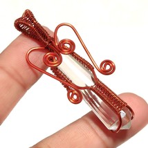 White Topaz Fashion Wire Wrapped Handcrafted Copper Jewelry Pendant 2.1&quot; SA 1646 - £3.18 GBP