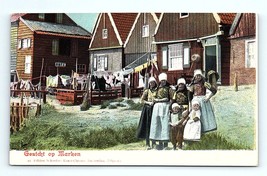 Postcard UDB View Of Marken Village Netherlands Amsterdam Family Hanging Clothes - £10.28 GBP