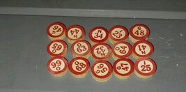 Vintage Wooden Bingo Markers - 15 Pieces - $97.44 MXN