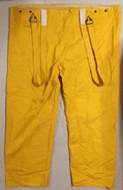 YELLOW XXL 2XL WET RAIN SUIT PANTS BOTTOMS ADJUSTABLE CLICK ON SUSPENDER... - $22.77 CAD