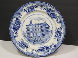 Antique Buffalo Pottery Faneuil Hall Blue Transferware Plate 10 3/8&quot; - £13.14 GBP