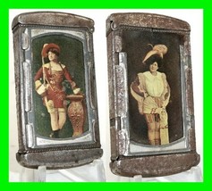 Antique Victorian Double Sided Match Safe Image Of Woman In Risque Dress Outfits - £104.98 GBP