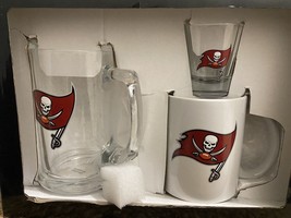 Hunter Nfl Tampa Bay Buccaneers 3 Piece Beer Stein Shotglass, Mug Gift Set - £24.77 GBP