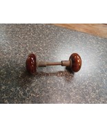 Antique Architecture Salvage Brown Swirl Porcelain Knob Set - $645.68 MXN