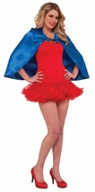 Blue Fantasy Cape Super Hero Adult Unisex Halloween Costume Accessory - £6.25 GBP