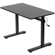 VIVO Black 43&quot; x 24&quot; Manual Crank Stand Up Height Adjustable Desk - £219.53 GBP
