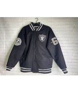 Ultra Game NFL Las Vegas Raiders Mens Varsity Coaches Snap Up Jacket Coat Size L - $200.00